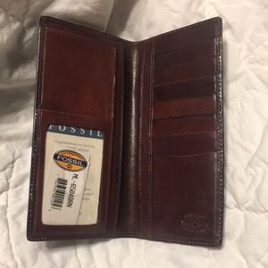 Fossil • Men’s Long BiFold Wallet Brown Leather NWT
